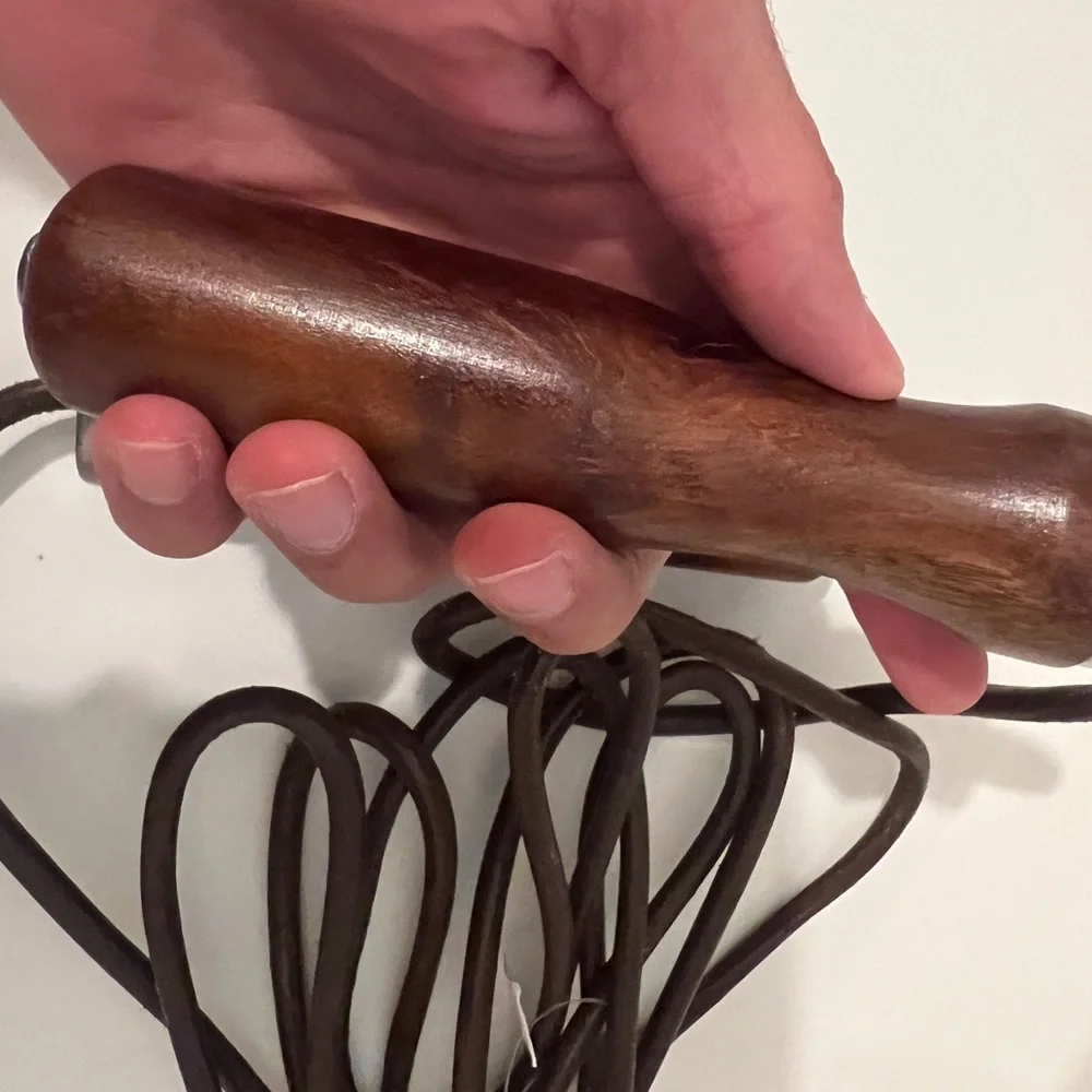 Crate & Barrel Leather / Wood Jump Rope. Like New. Small line on a handle.